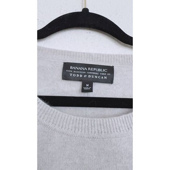 Banana Republic Todd Duncan Cashmere Sweater Womens M Gray Pullover - Picture 6 of 8